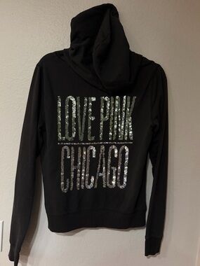 VS Victorias Secret PINK - Hoodie Sweater Sweatshirt Chicago Black Green Sequin